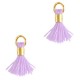 Ibiza style mini Tassel 0.7cm Gold-heather purple